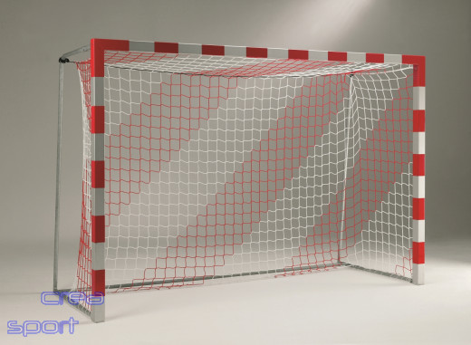 Handballtornetz, 4 mm stark, Tortiefe 80 / 100 cm, 2-farbig, per Paar